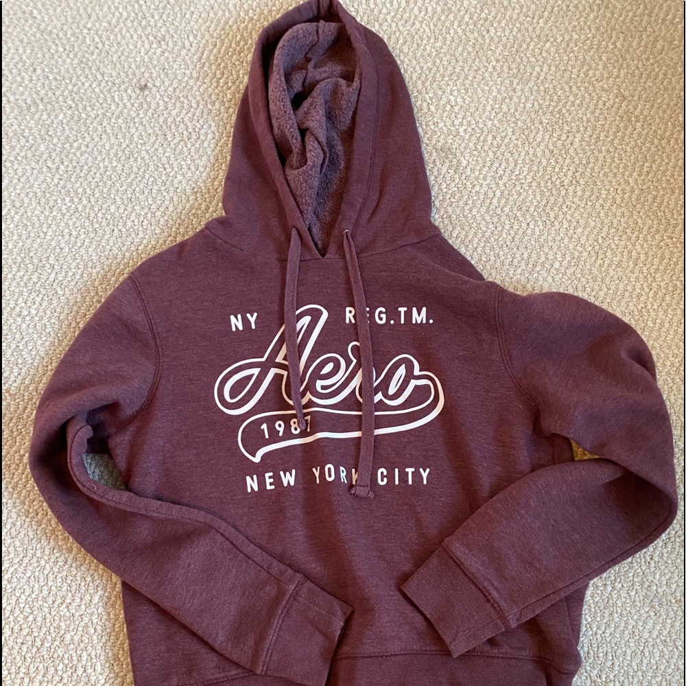 Aeropostale Purple Logo Hoodie, Size L Fits XS/S/M